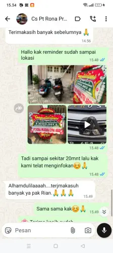 Testimonial Papan Bunga tanah abang